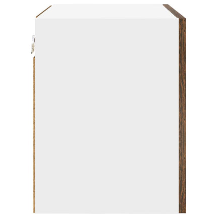 Hängande skåp Rökt ek och vit 50 x 31 x 40 cm Konstruerat trä