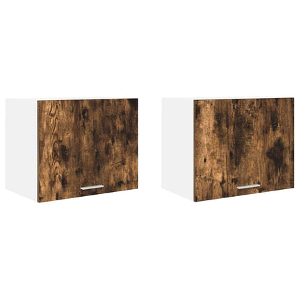Hängande skåp med lagring 2 pcs Rökt ek och vit 50 x 31 x 40 cm