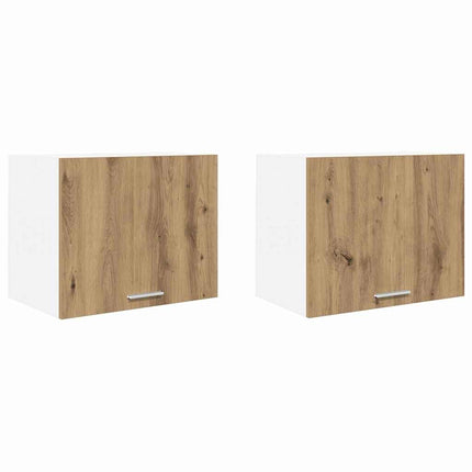 Hängande skåp med dörr 2 pcs Artisan ek och vit 50 x 31 x 40 cm