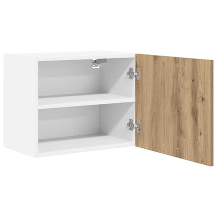 Hängande skåp med dörr 2 pcs Artisan ek och vit 50 x 31 x 40 cm