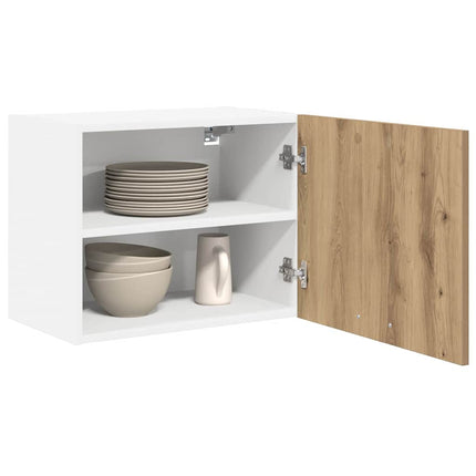 Hängande skåp med dörr 2 pcs Artisan ek och vit 50 x 31 x 40 cm