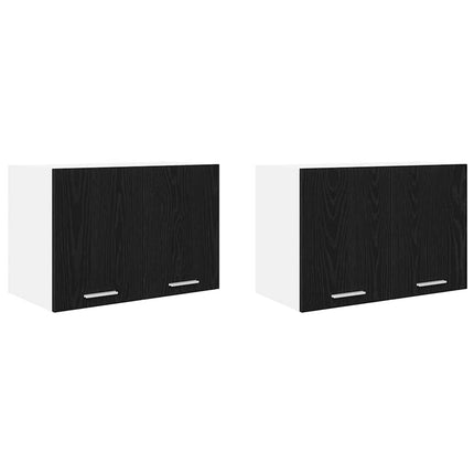 Hängande skåp med dörr 2 pcs Svart ek och vit 60 x 31 x 40 cm