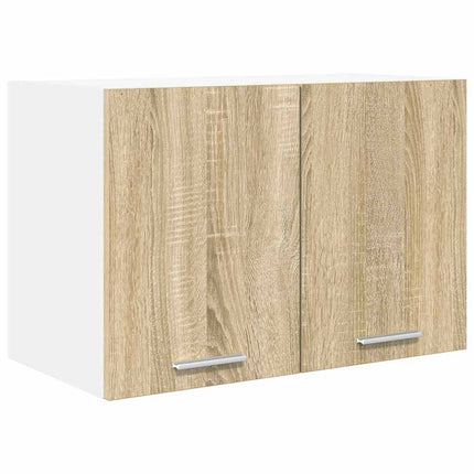 Hängande skåp med dörr 2 pcs Sonoma ek och vit 60 x 31 x 40 cm