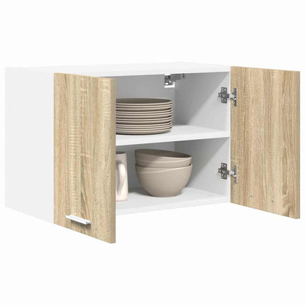 Hängande skåp med dörr 2 pcs Sonoma ek och vit 60 x 31 x 40 cm