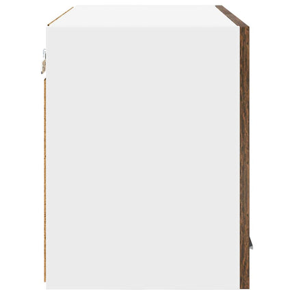 Hängande skåp med lagring 2 pcs Rökt ek och vit 60 x 31 x 40 cm