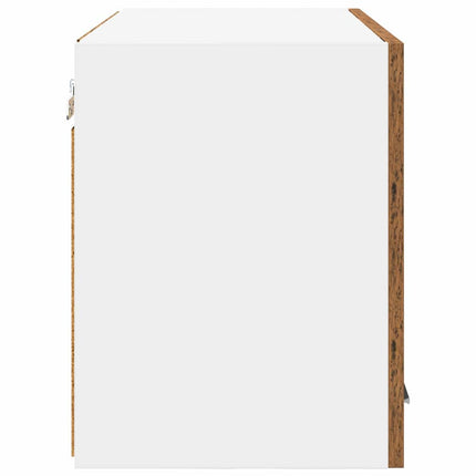 Hängande skåp med dörr 2 pcs Gamla trä och vit 60 x 31 x 40 cm