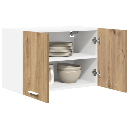 Hängande skåp med dörr 2 pcs Artisan ek och vit 60 x 31 x 40 cm
