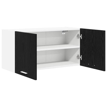 Hängande skåp med dörr Svart Ek 80 x 31 x 40 cm Konstruerat trä