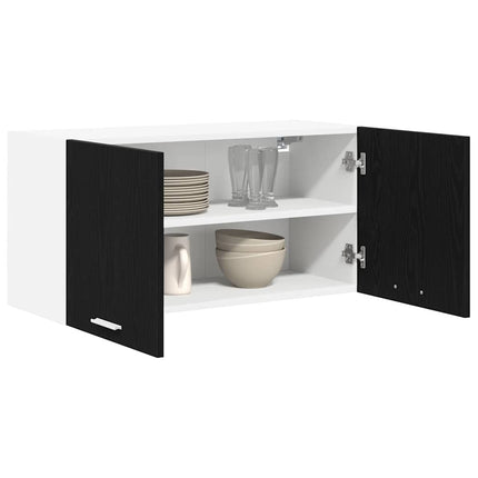 Hängande skåp Svart Ek 80 x 31 x 40 cm Konstruerat trä