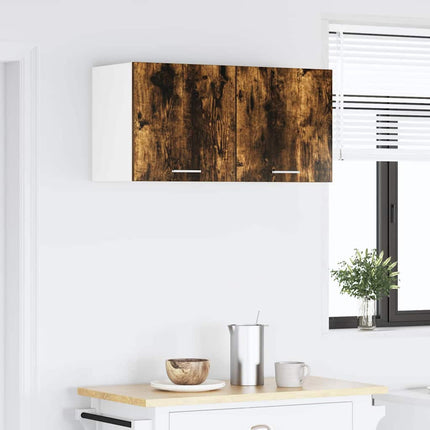 Hängande skåp med dörr Rökt ek 80 x 31 x 40 cm Konstruerat trä