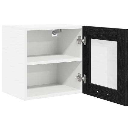 Hängande skåp 2 pcs Svart Ek 40 x 31 x 40 cm Konstruerat trä