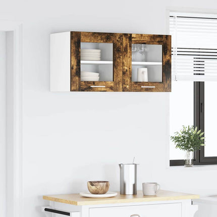Hängande skåp 2 pcs Rökt ek 40 x 31 x 40 cm Konstruerat trä