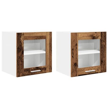 Hängande skåp 2 pcs Gammalt trä 40 x 31 x 40 cm Konstruerat trä