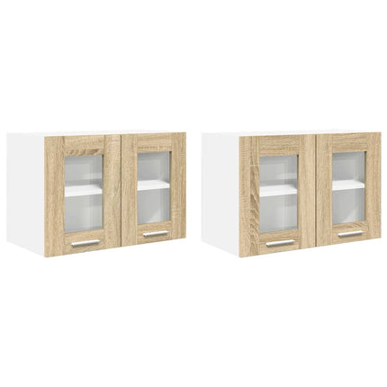 Hängande skåp 2 pcs Sonoma-ek 60 x 31 x 40 cm Konstruerat trä