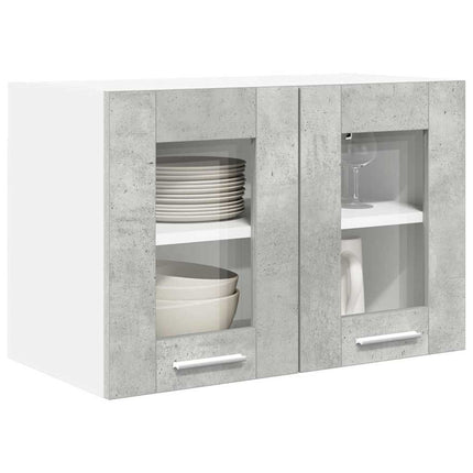 Hängande skåp 2 pcs Betonggrå 60 x 31 x 40 cm Konstruerat trä
