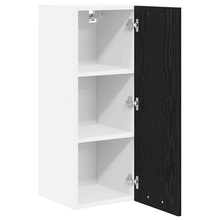 Hängande skåp Svart ek och vit 30 x 31 x 80 cm Konstruerat trä