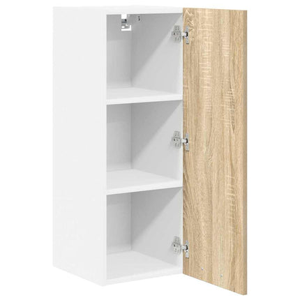 Hängande skåp Sonoma ek och vit 30 x 31 x 80 cm Konstruerat trä