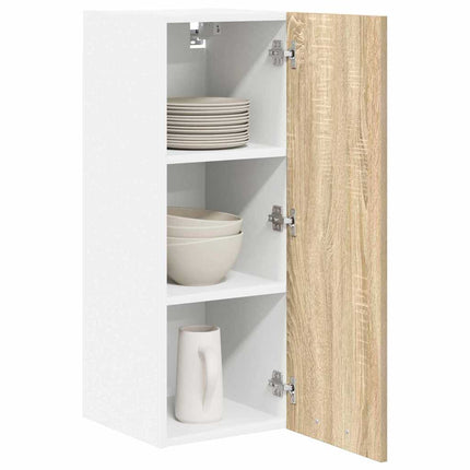 Hängande skåp Sonoma ek och vit 30 x 31 x 80 cm Konstruerat trä