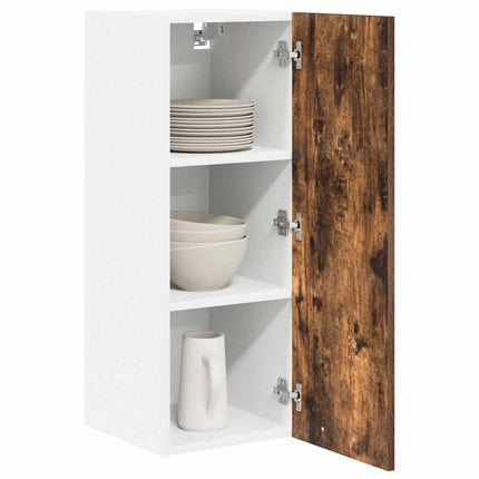 Hängande skåp Riga 2 pcs Rökt ek och vit 30 x 31 x 80 cm