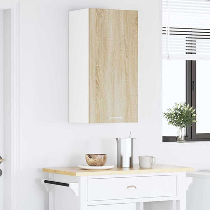 Hängande skåp Sonoma ek och vit 40 x 31 x 80 cm Konstruerat trä