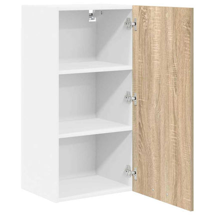 Hängande skåp Sonoma ek och vit 40 x 31 x 80 cm Konstruerat trä