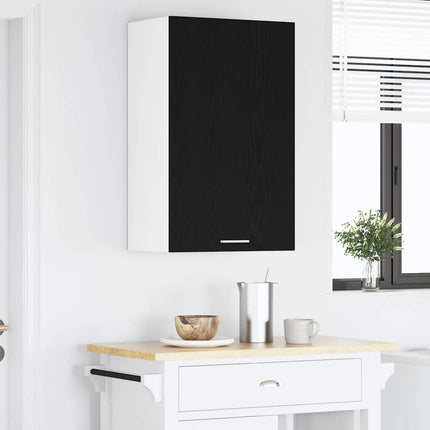 Hängande skåp Svart ek och vit 50 x 31 x 80 cm Konstruerat trä