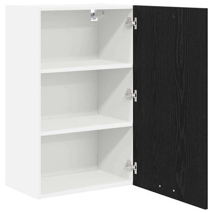 Hängande skåp Svart ek och vit 50 x 31 x 80 cm Konstruerat trä
