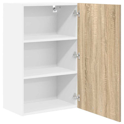 Hängande skåp Sonoma ek och vit 50 x 31 x 80 cm Konstruerat trä