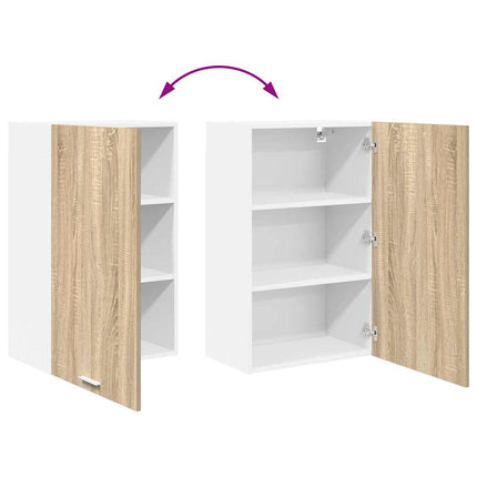 Hängande skåp Sonoma ek och vit 50 x 31 x 80 cm Konstruerat trä