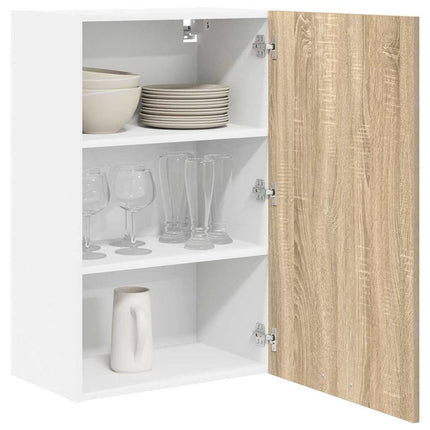 Hängande skåp Sonoma ek och vit 50 x 31 x 80 cm Konstruerat trä