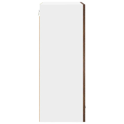 Hängande skåp Rökt ek och vit 50 x 31 x 80 cm Konstruerat trä