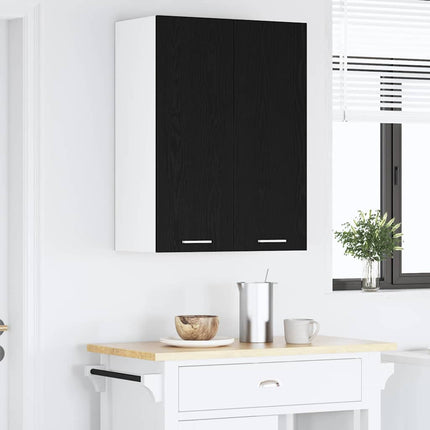 Hängande skåp med dörr Svart Ek 60 x 31 x 80 cm Konstruerat trä