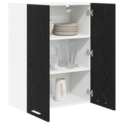 Hängande skåp Svart Ek 60 x 31 x 80 cm Konstruerat trä