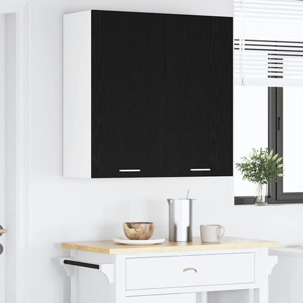 Hängande skåp med dörr Svart Ek 80 x 31 x 80 cm Konstruerat trä