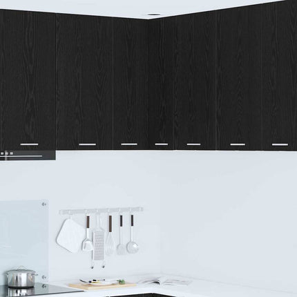 Hängande skåp Svart ek och vit 57 x 57 x 80 cm Konstruerat trä