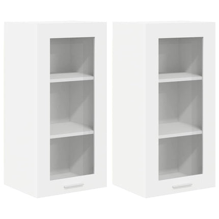 Hängande skåp 2 pcs Vit 40 x 31 x 80 cm Konstruerat trä