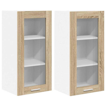 Hängande skåp 2 pcs Sonoma-ek 40 x 31 x 80 cm Konstruerat trä