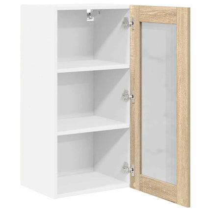 Hängande skåp 2 pcs Sonoma-ek 40 x 31 x 80 cm Konstruerat trä
