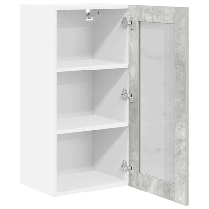 Hängande skåp 2 pcs Betonggrå 40 x 31 x 80 cm Konstruerat trä