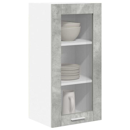 Hängande skåp 2 pcs Betonggrå 40 x 31 x 80 cm Konstruerat trä