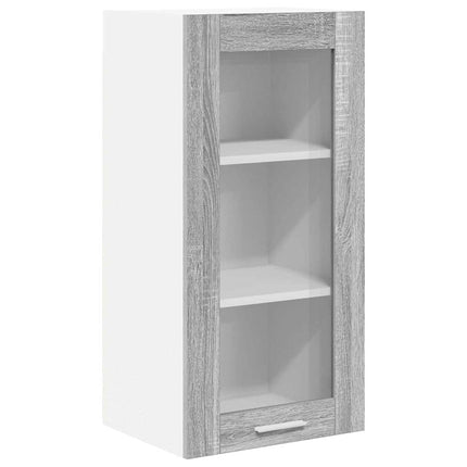 Hängande skåp 2 pcs Grå Sonoma 40 x 31 x 80 cm Konstruerat trä