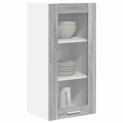 Hängande skåp 2 pcs Grå Sonoma 40 x 31 x 80 cm Konstruerat trä