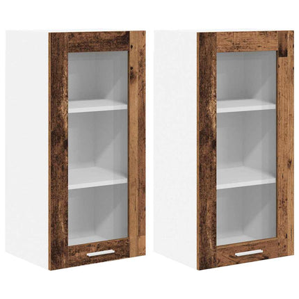 Hängande skåp 2 pcs Gammalt trä 40 x 31 x 80 cm Konstruerat trä