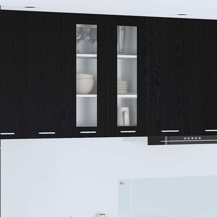 Hängande skåp Svart Ek 60 x 31 x 80 cm Konstruerat trä