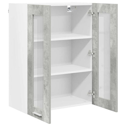 Hängande skåp Betonggrå 60 x 31 x 80 cm Konstruerat trä
