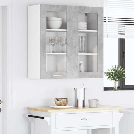 Hängande skåp Betonggrå 80 x 31 x 80 cm Konstruerat trä