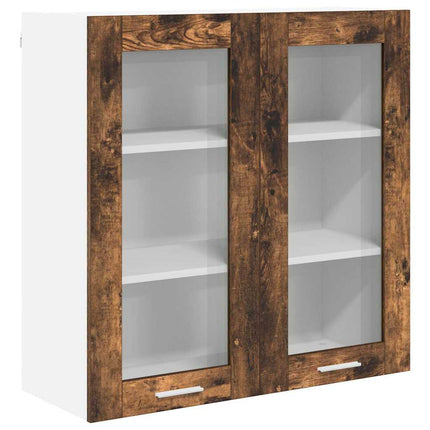 Hängande skåp med dörr Rökt ek 80 x 31 x 80 cm Konstruerat trä