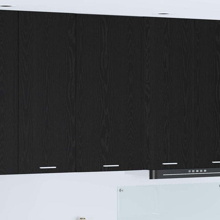 Hängande skåp Svart ek och vit 50 x 31 x 100 cm Konstruerat trä
