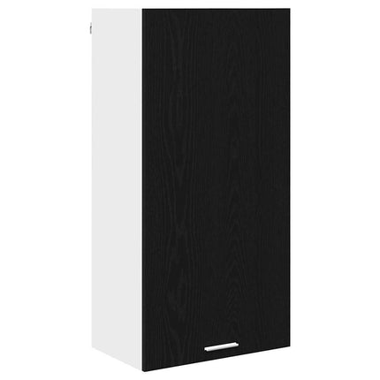 Hängande skåp Svart ek och vit 50 x 31 x 100 cm Konstruerat trä