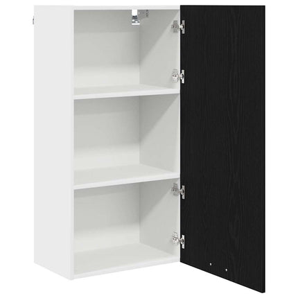 Hängande skåp Svart ek och vit 50 x 31 x 100 cm Konstruerat trä